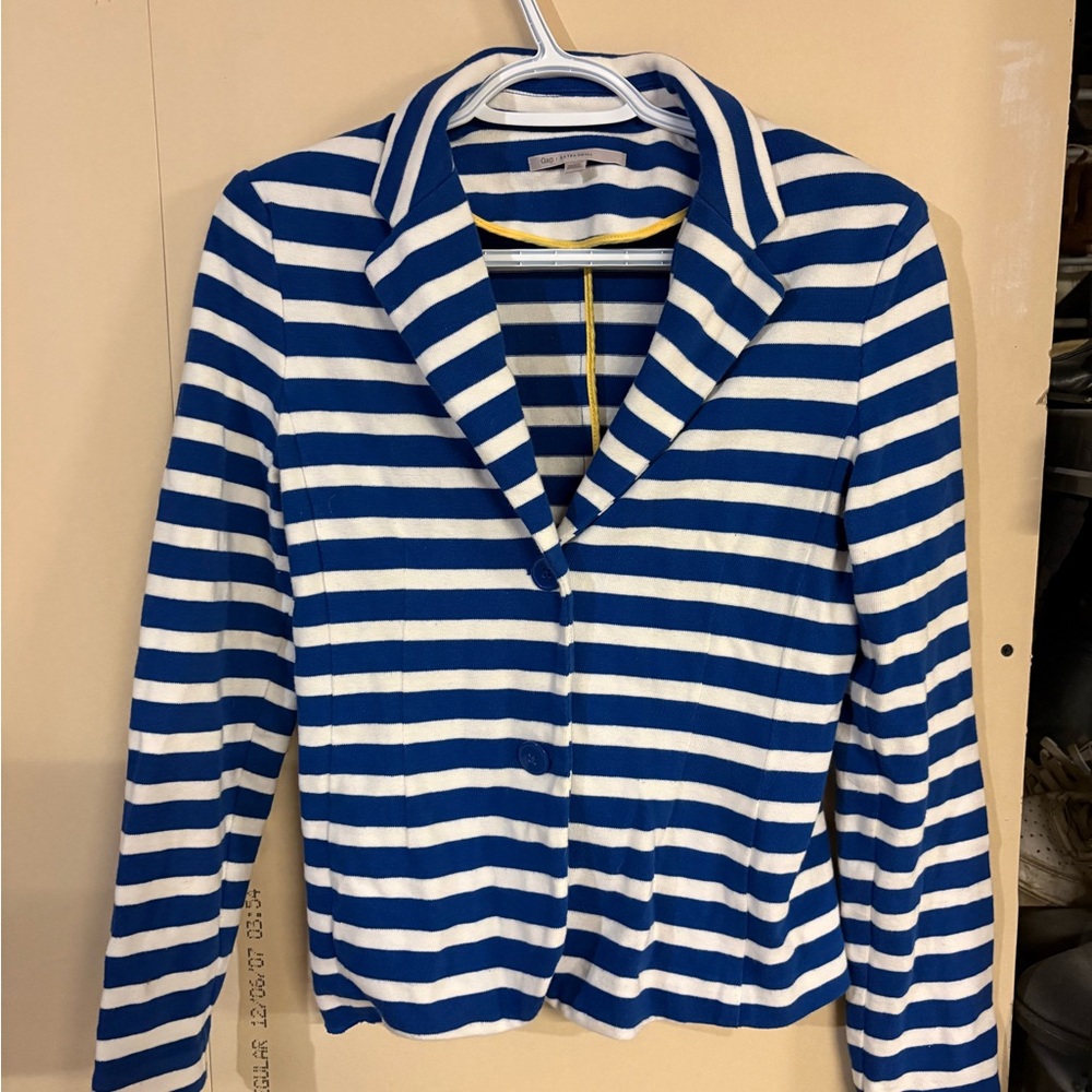 GAP Navy and White Striped Blazer